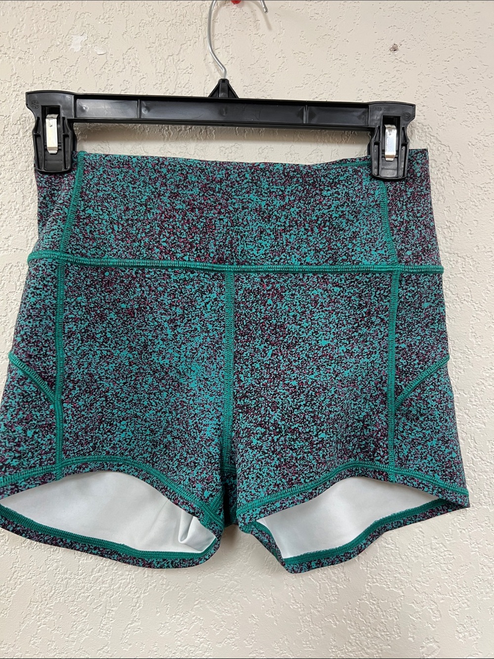 lululemon athletica Teal and Black Speckled Bike Shorts